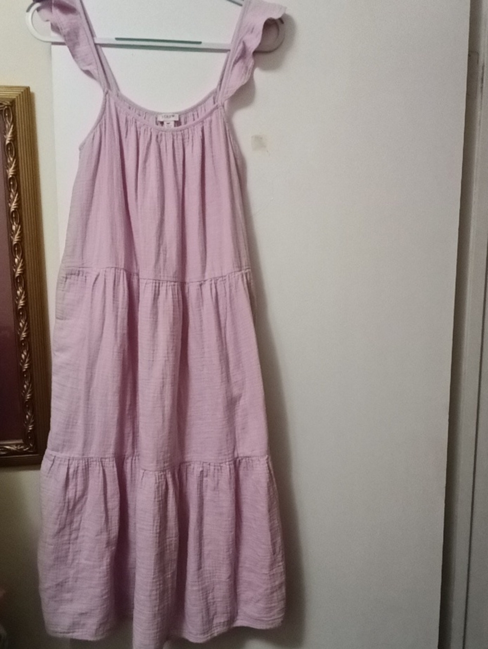 Women's J.CREW Lavender Ruffle Strap Tiered Dress